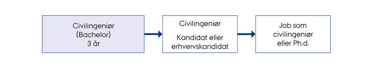 Grafik over civilingeniøruddannelsens opbygning
