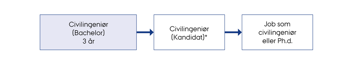 Grafik over civilingeniøruddannelsens opbygning