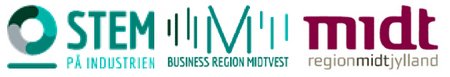 Logoerne for Stem På Industrien, Business Region Midtvest og Region Midtjylland.