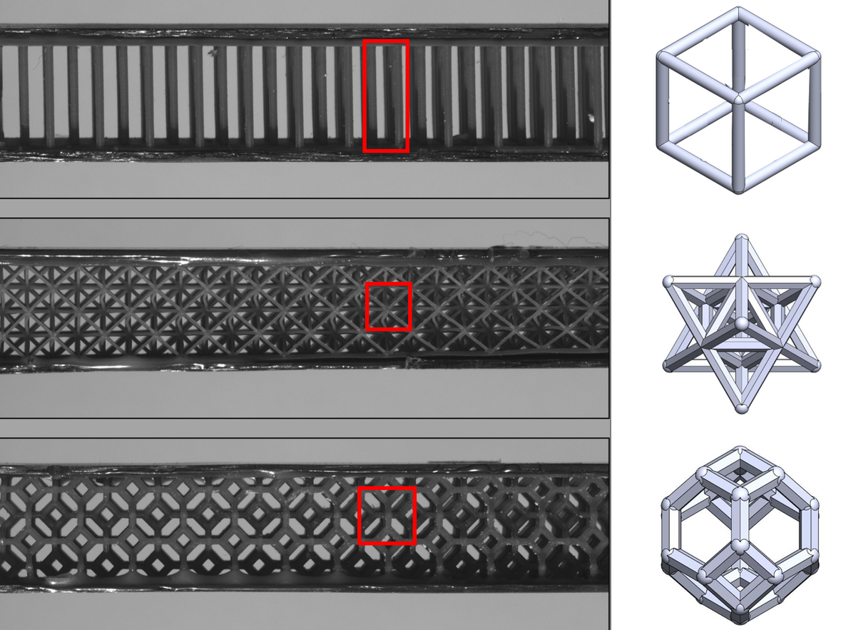“Examples of metamaterials with diverse geometric structures. Common to metamaterials is that it is their geometry that primarily affects their physical properties. Photo: Associate Professor Michal Budzik, Aarhus University.