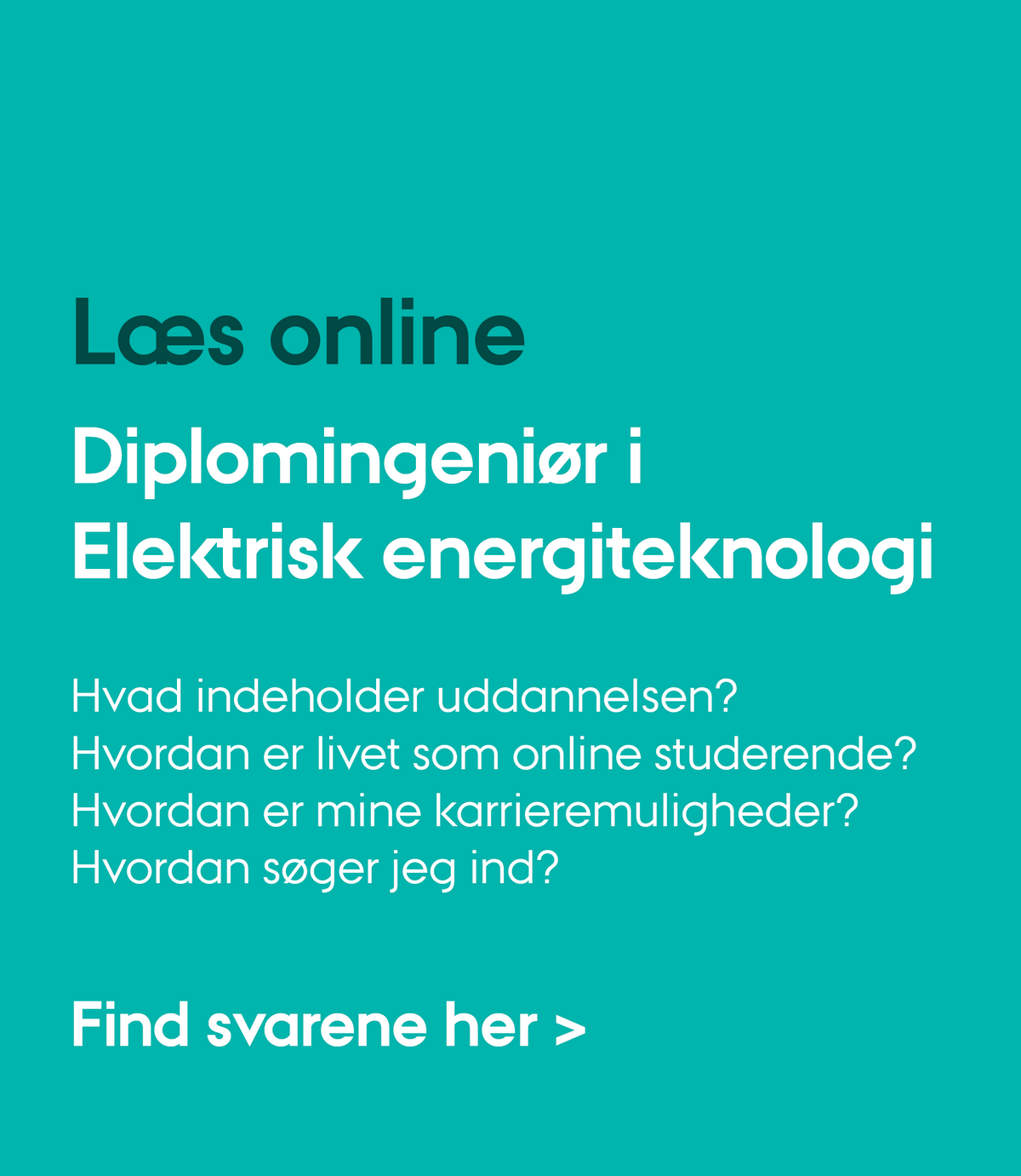 Læs online diplomingeniøruddannelsen i Elektrisk energiteknologi