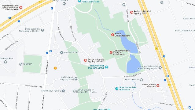 Klik her for et kort over Aarhus Universitets bygninger i Aarhus.