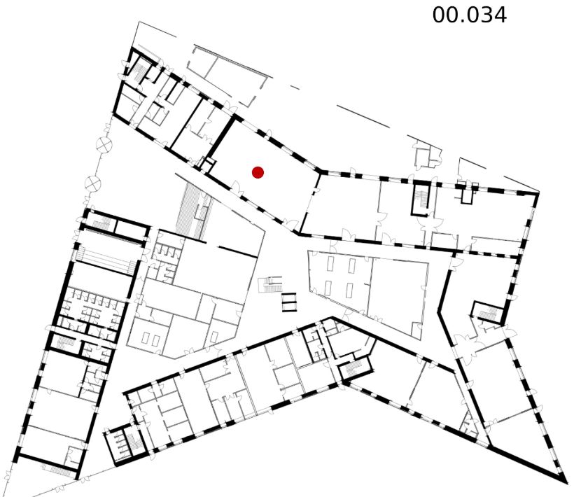 Map of the location om room 00.034 at Navitas.